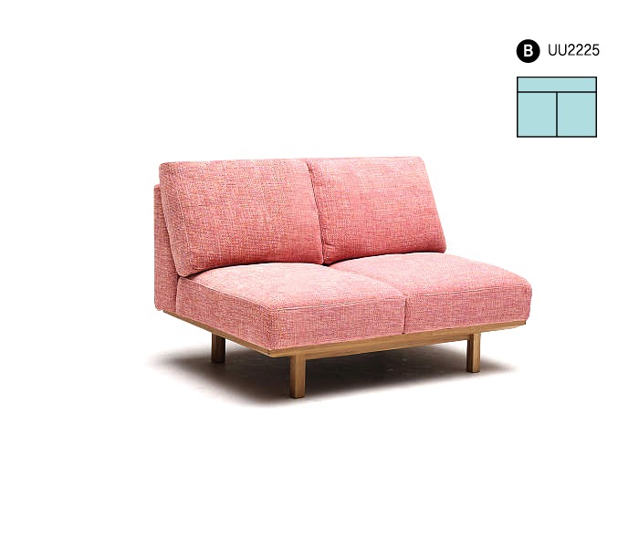 [Karimoku] UU22 sofa : (B)armless two seatear long